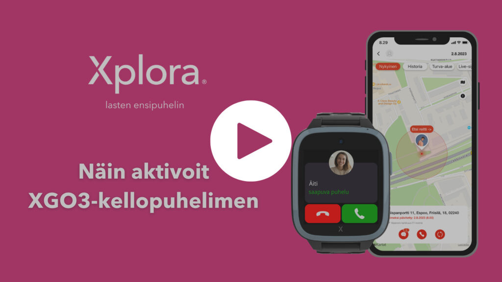 Xplora xgo3 aktivointivideo